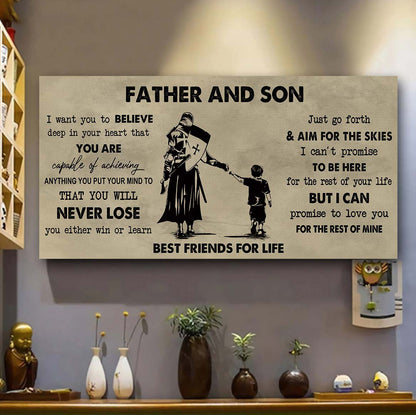 DRB Father And Son Best Friend For Life - You Will Never Lose Poster Canvas Gift For Son From Father