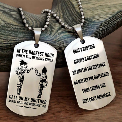 Viking Customizable engraved dog tag double sided gift from brother Once A Brother Always A Brother