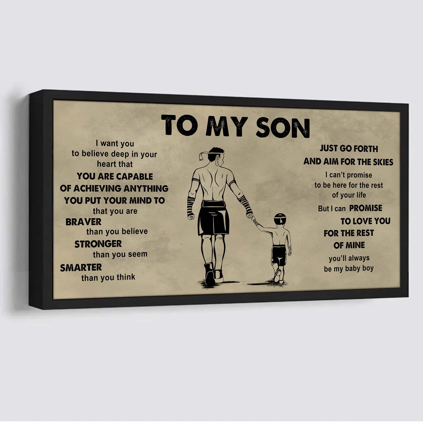 sport - family to my son - that you are braver than you believe poster canvas gift for son from father