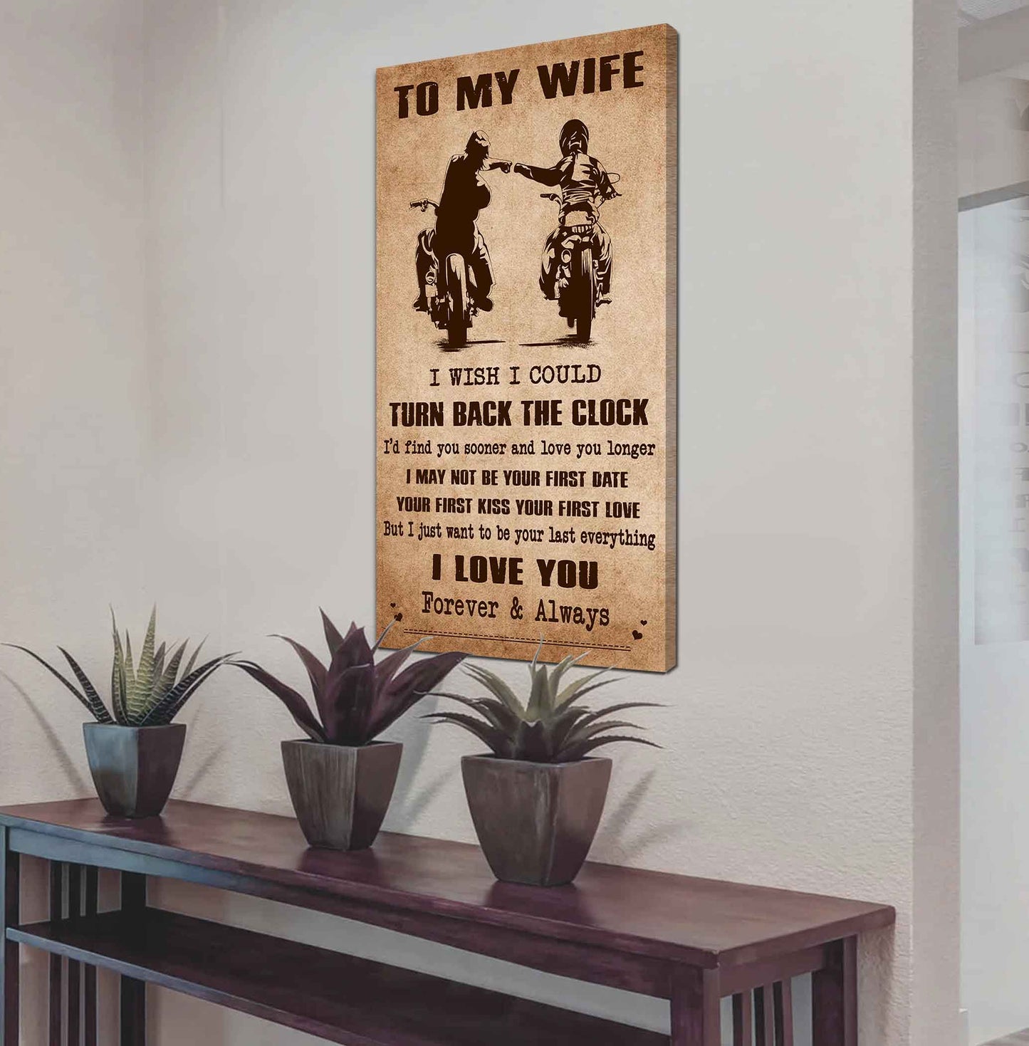 drb vgt- poster canvas to my wife i wish i could turn back the clock - i love you forever and always gift for your wife