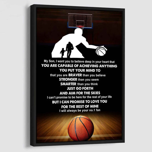 Sport Poster Canvas Dad To Son - That You Are Braver Than You Believe You Are Capable Of I Will Always Your No 1 Fan