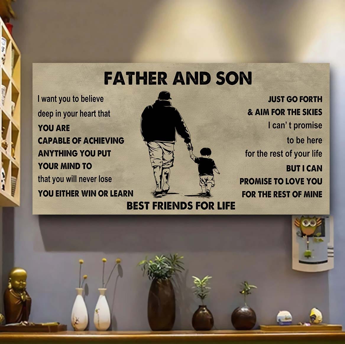 drb gk father and son best friends for life - ver 2 you will never lose poster canvas gift for son from father