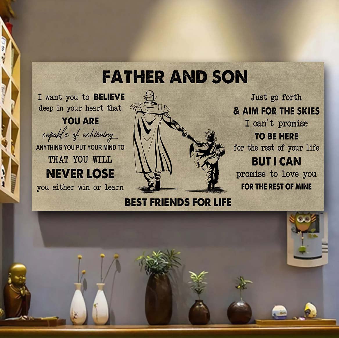 drb father and son best friend for life - you will never lose poster canvas gift for son from father