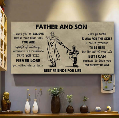 DRB Father And Son Best Friend For Life - You Will Never Lose Poster Canvas Gift For Son From Father