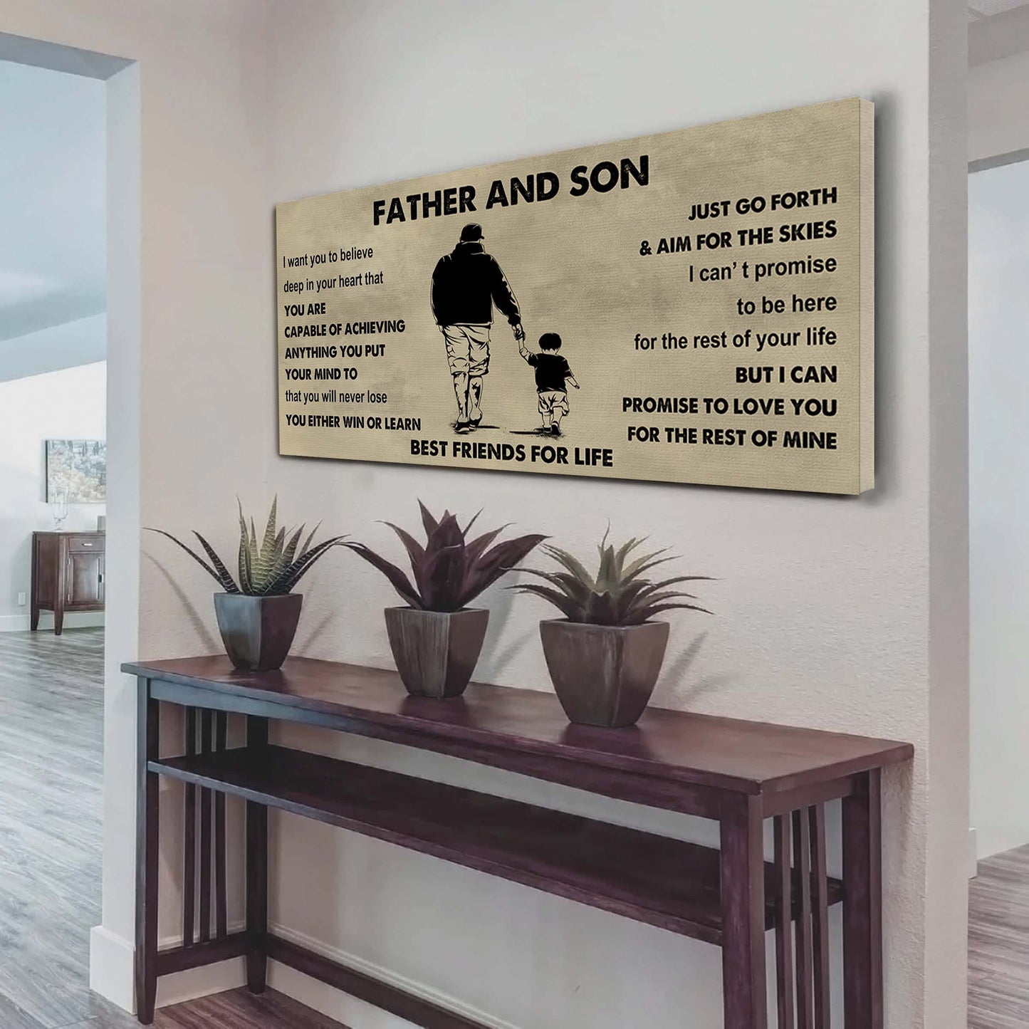 biker father and son best friends for life - ver 2 you will never lose poster canvas gift for son from father