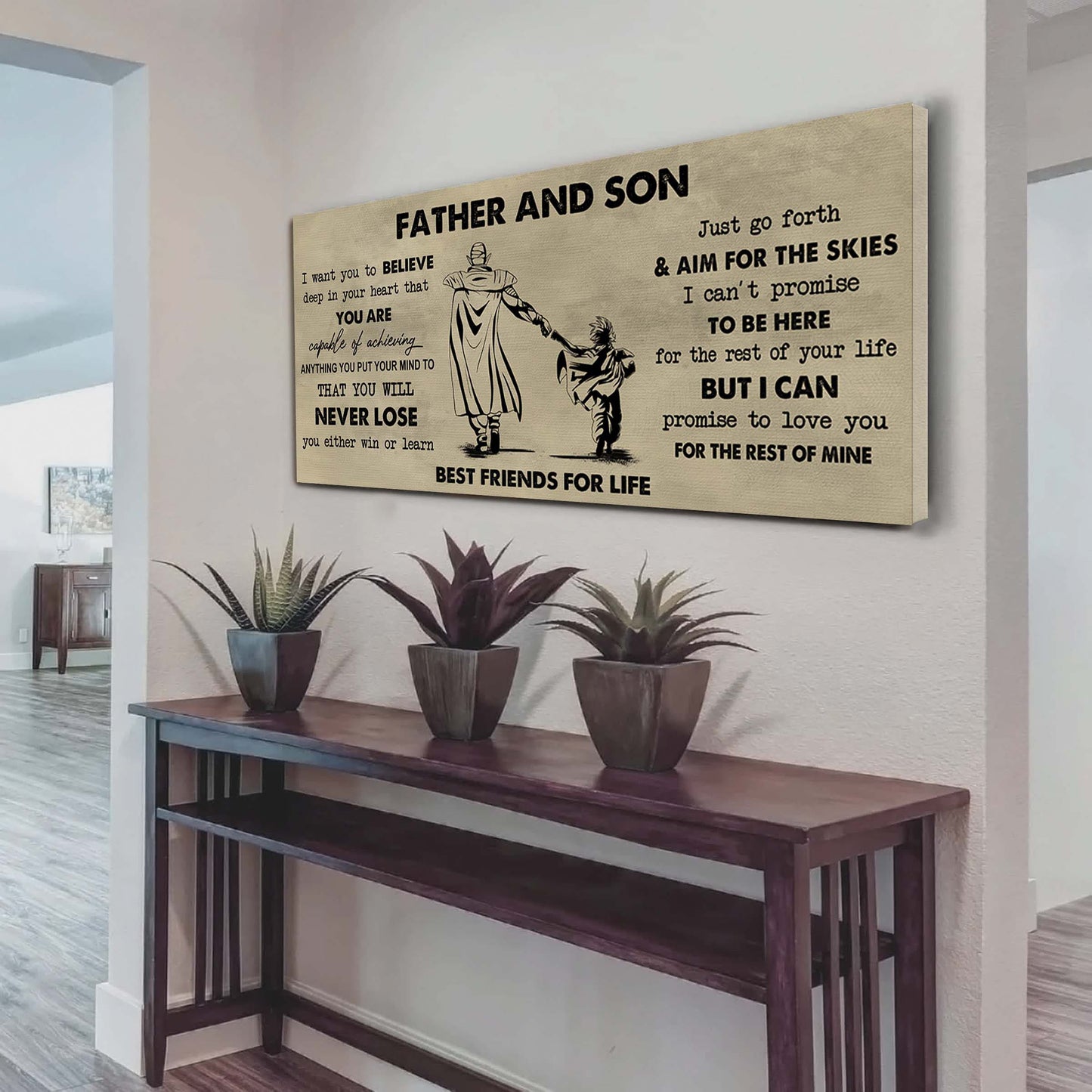 drb father and son best friend for life - you will never lose poster canvas gift for son from father