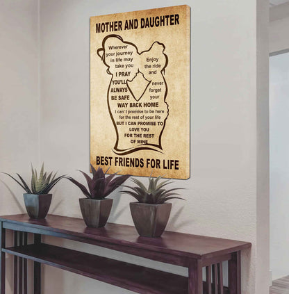Personalized Family Poster Canvas Mother And Daughter Best Friend For Life Gift From Mom Gift For Your Daughter With Motivational Message
