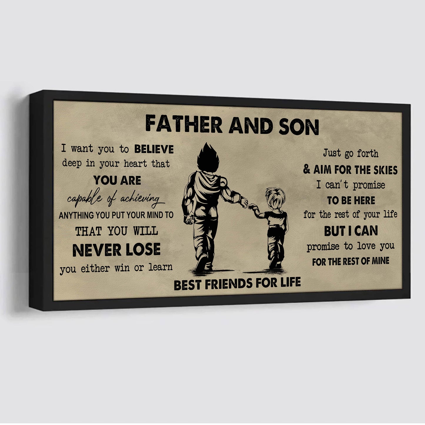 drb father and daughter best friend for life - you will never lose poster canvas gift for daughter from father -photo upload