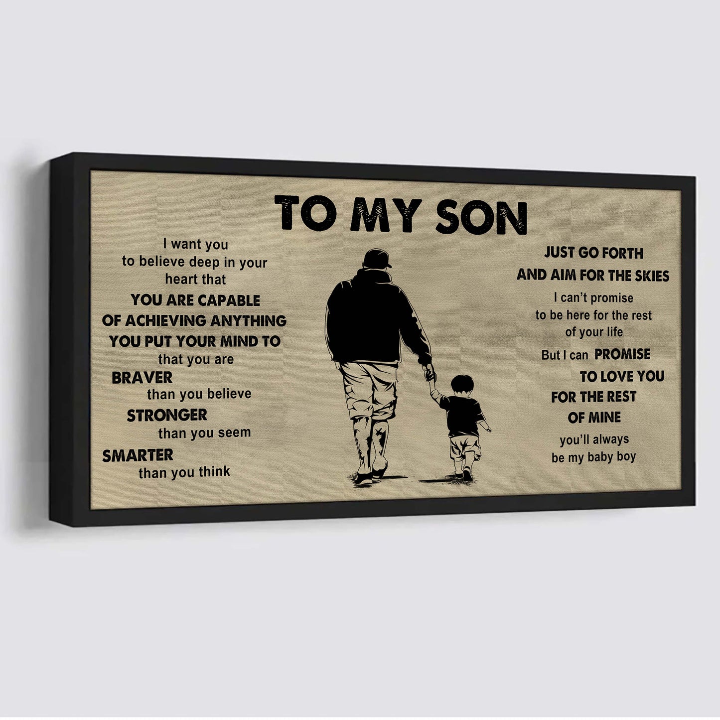 drb vgt to my son - that you are braver than you believe poster canvas gift for son from father