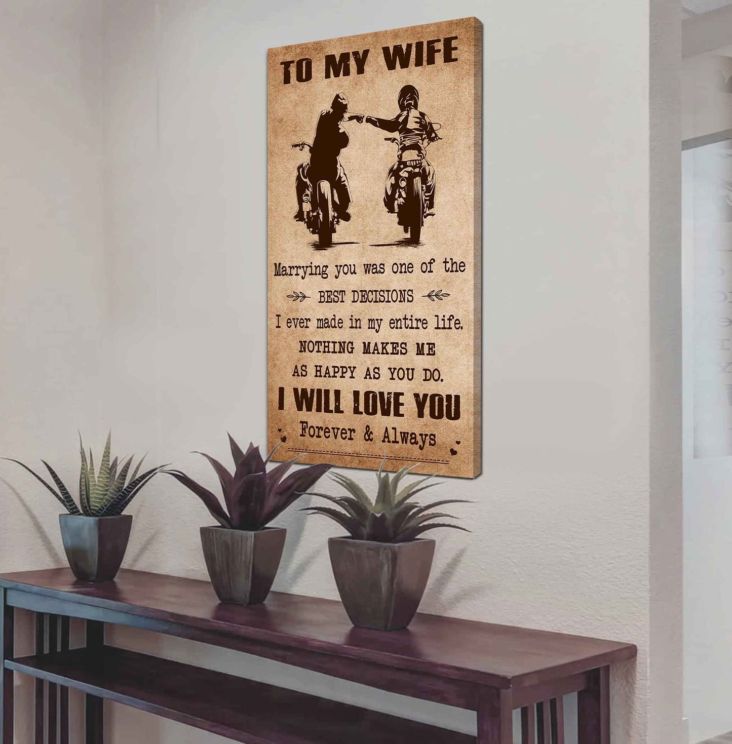 samurai poster canvas to my wife marrying you was one of the best decisions - i will love you forever and always gift for your wife