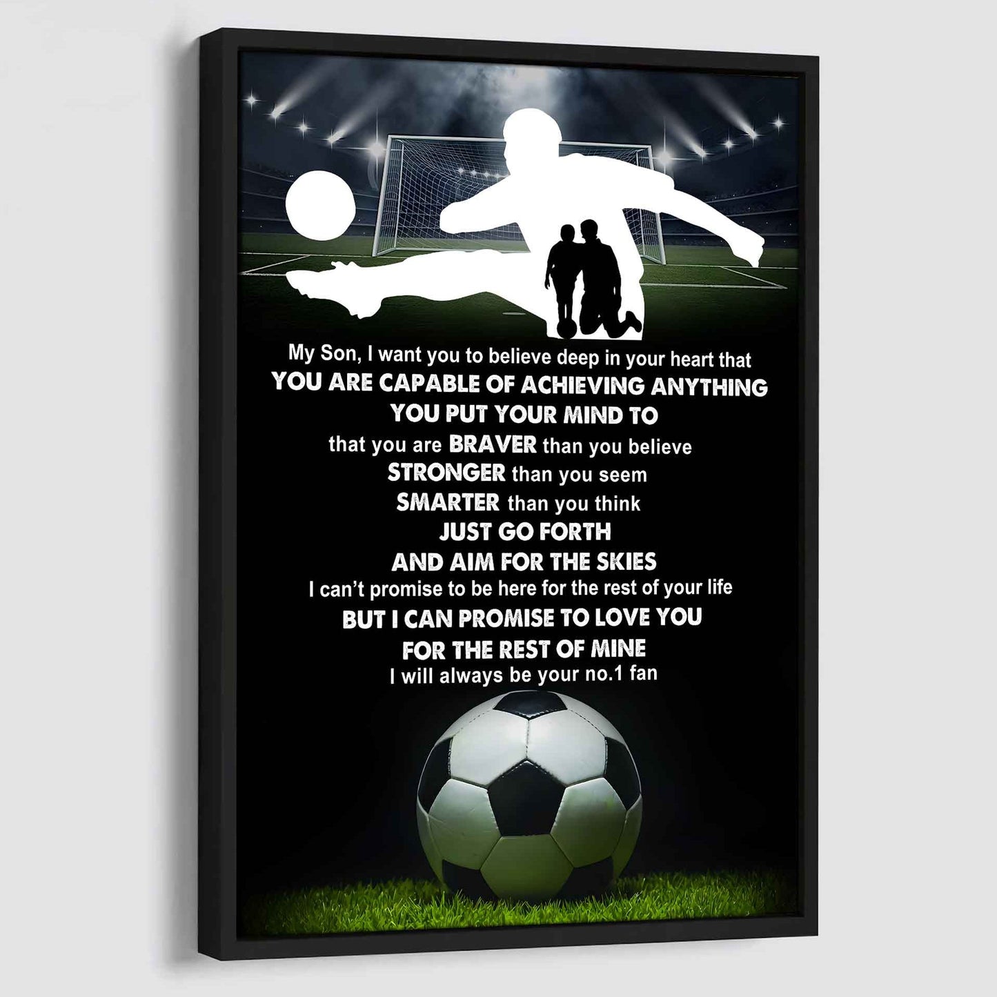 sport poster canvas dad to son - that you are braver than you believe you are capable of i will always your no 1 fan