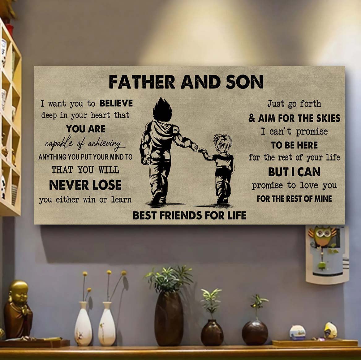 drb father and daughter best friend for life - you will never lose poster canvas gift for daughter from father