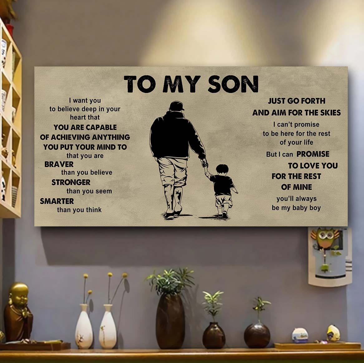 drb vgt to my son - that you are braver than you believe poster canvas gift for son from father