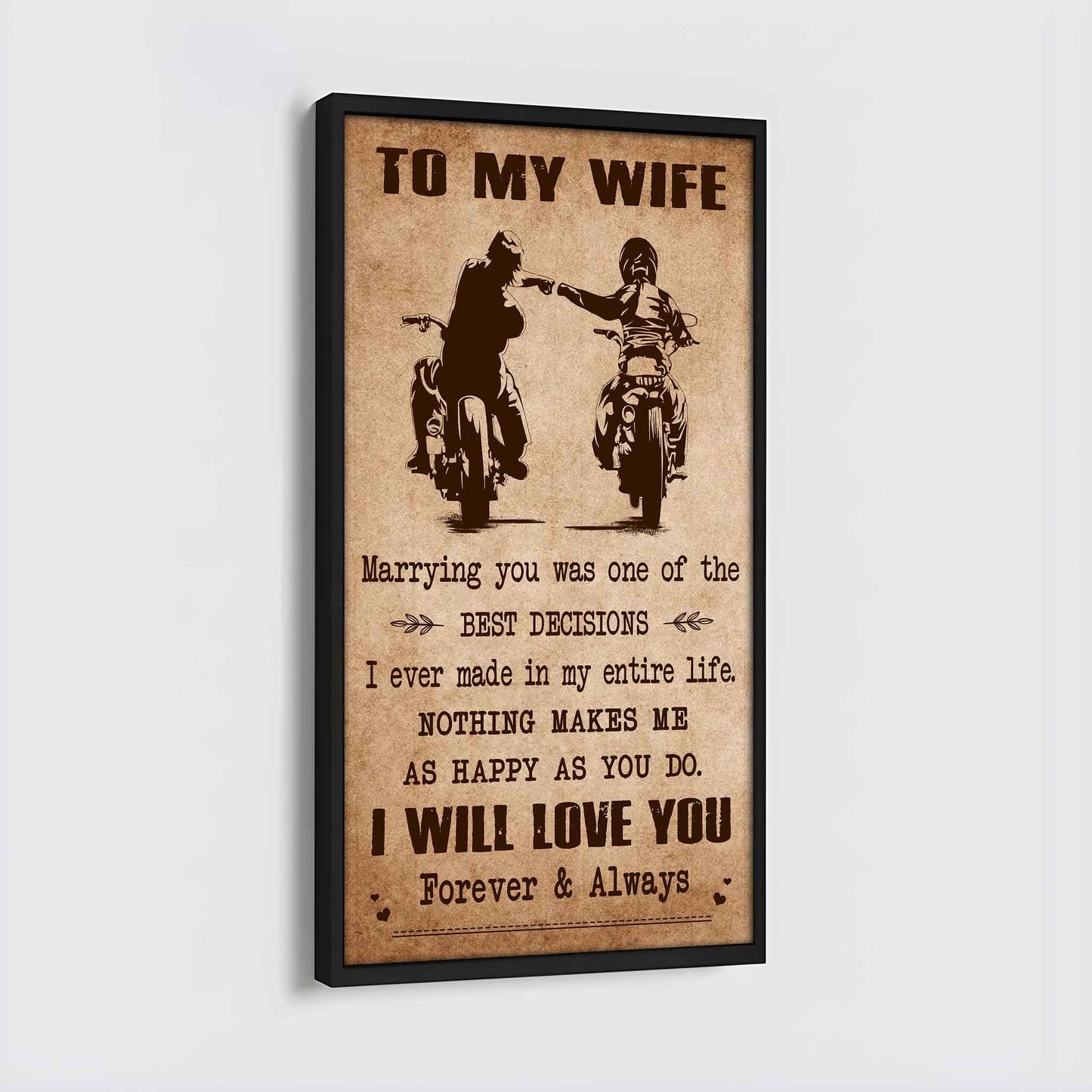 samurai poster canvas to my wife marrying you was one of the best decisions - i will love you forever and always gift for your wife