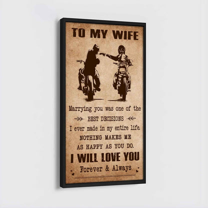 Samurai Poster Canvas To My Wife Marrying You Was One Of The Best Decisions - I Will Love You Forever And Always Gift For Your Wife