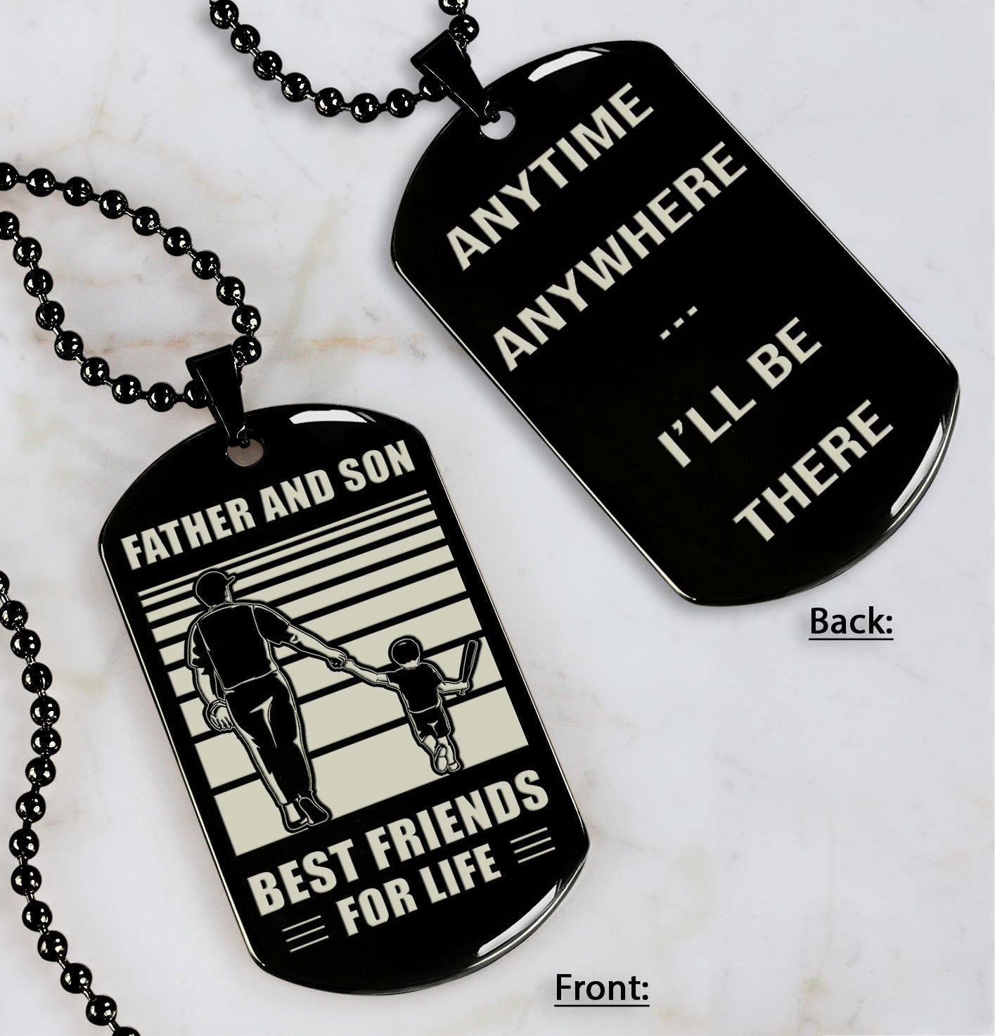 basketball any personalized double sided dog tag father and son best friends for life - message on the back side