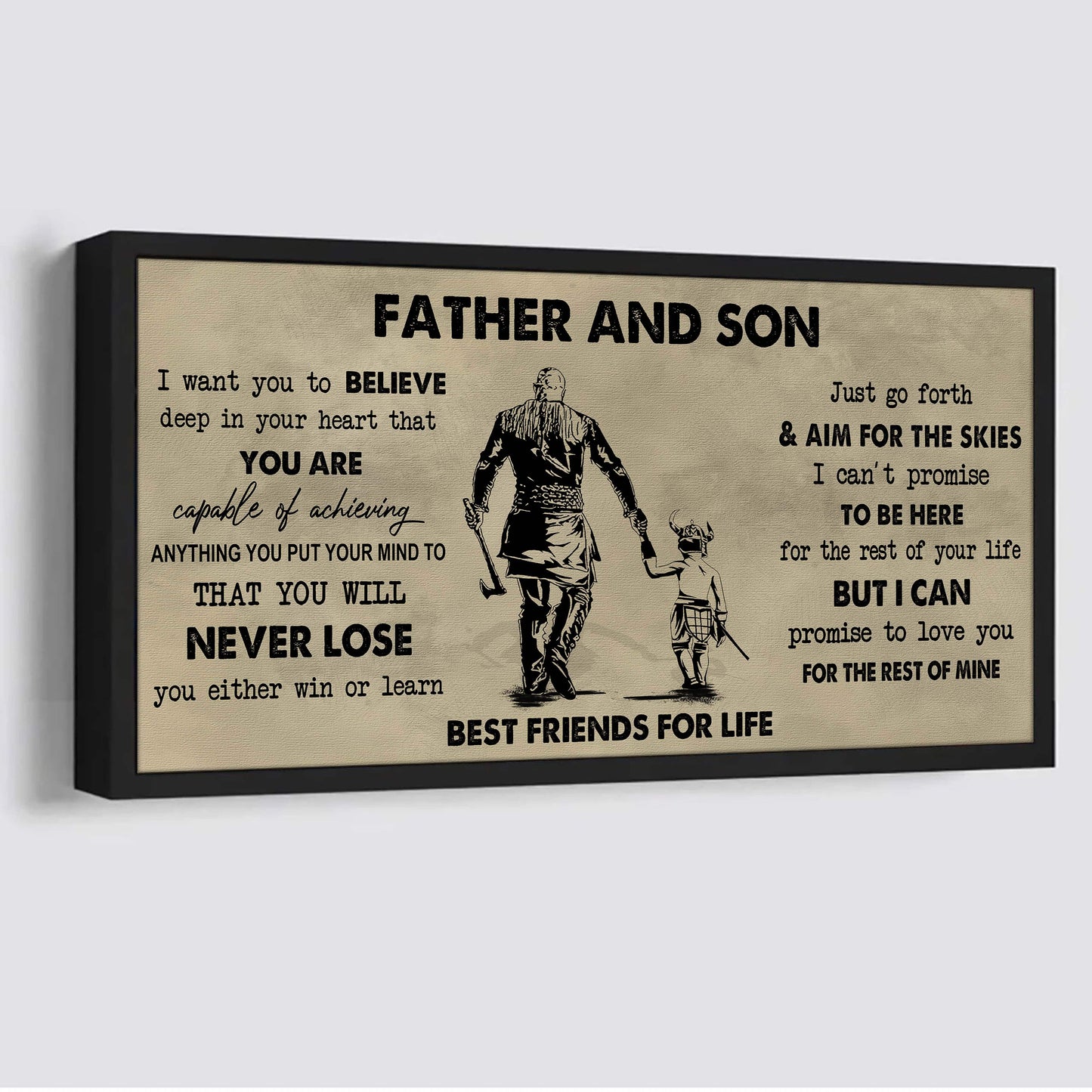 drb father and daughter best friend for life - you will never lose poster canvas gift for daughter from father.