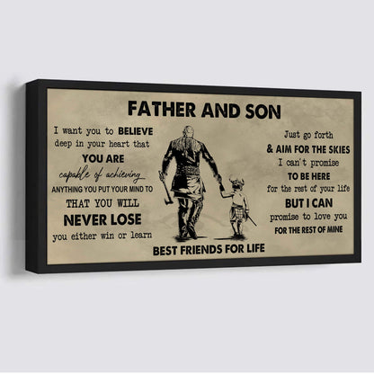 DRB Father And Son Best Friend For Life - You Will Never Lose Poster Canvas Gift For Son From Father