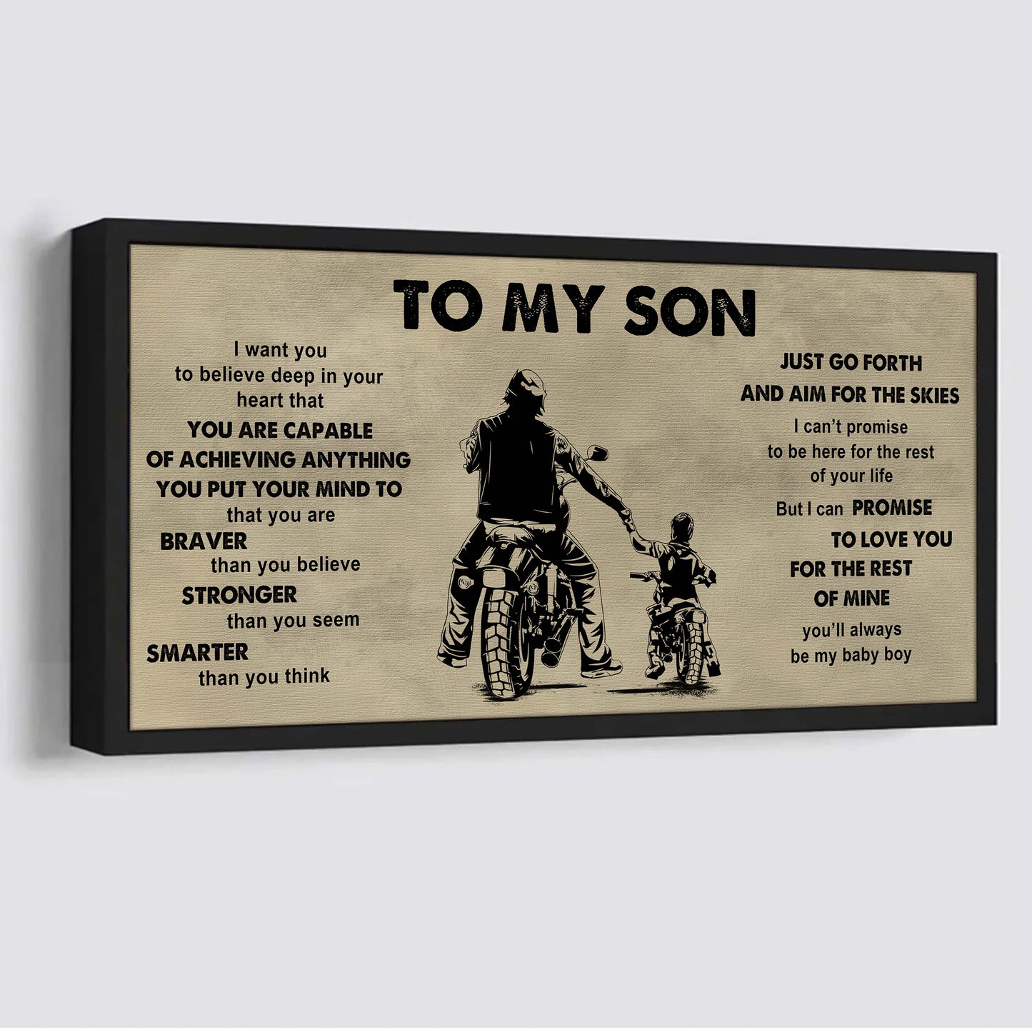 drb vgt to my son - that you are braver than you believe poster canvas gift for son from father