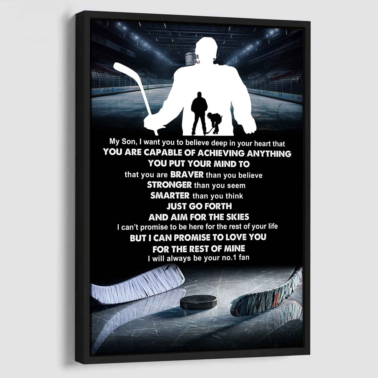 sport poster canvas dad to son - that you are braver than you believe you are capable of i will always your no 1 fan