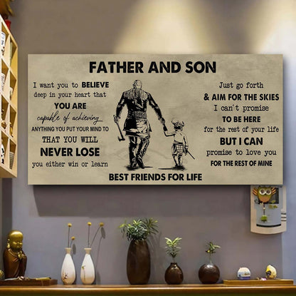 DRB Father And Daughter Best Friend For Life - You Will Never Lose Poster Canvas Gift For Daughter From Father -Photo Upload