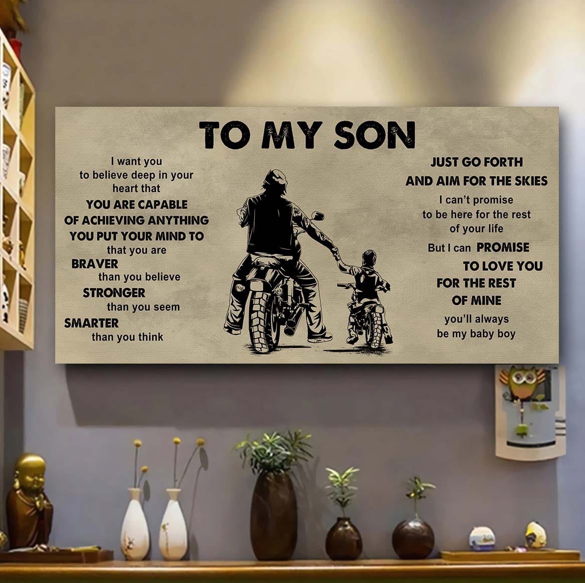 sport - family to my son - that you are braver than you believe poster canvas gift for son from father