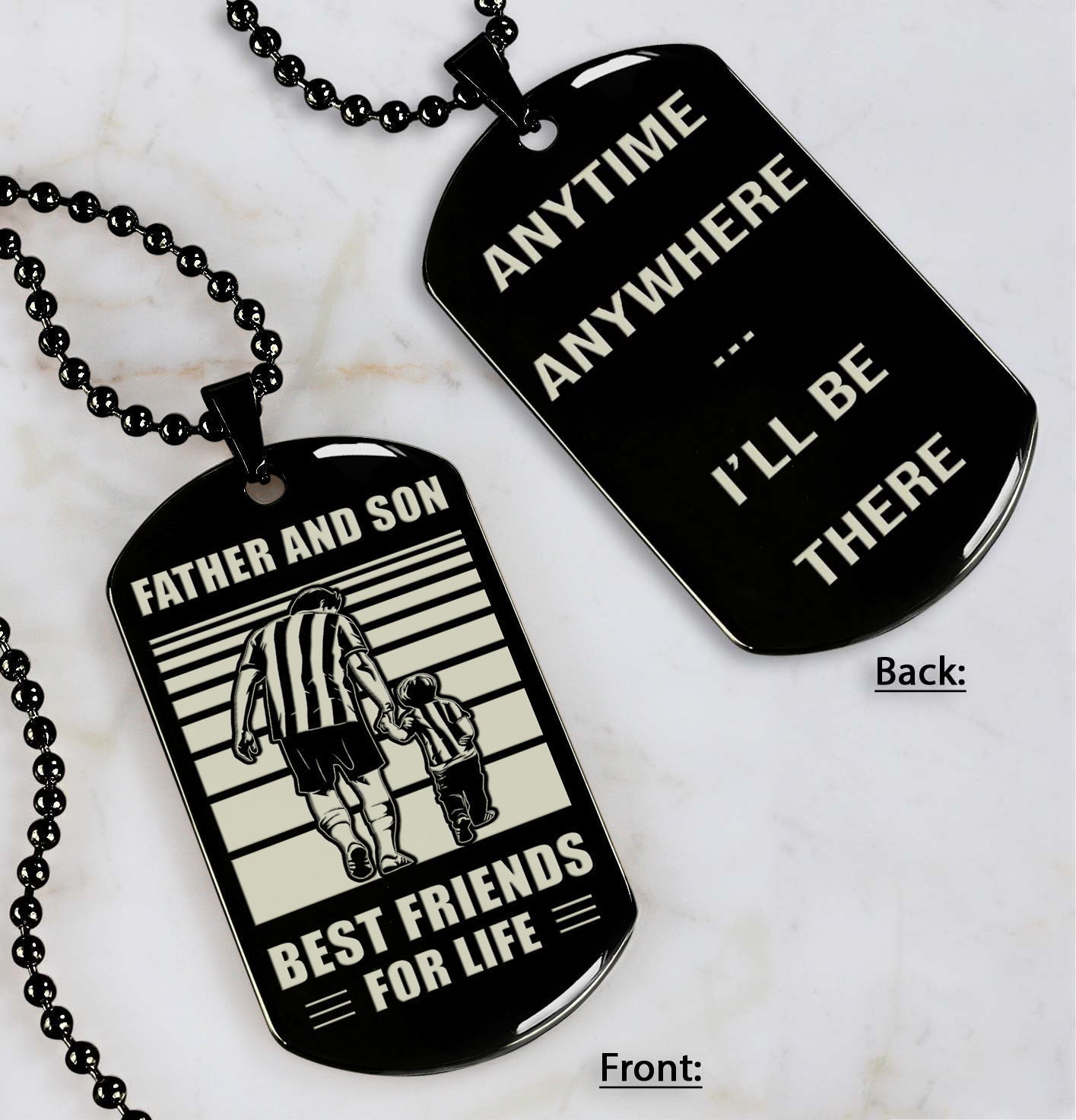 basketball any personalized double sided dog tag father and son best friends for life - message on the back side