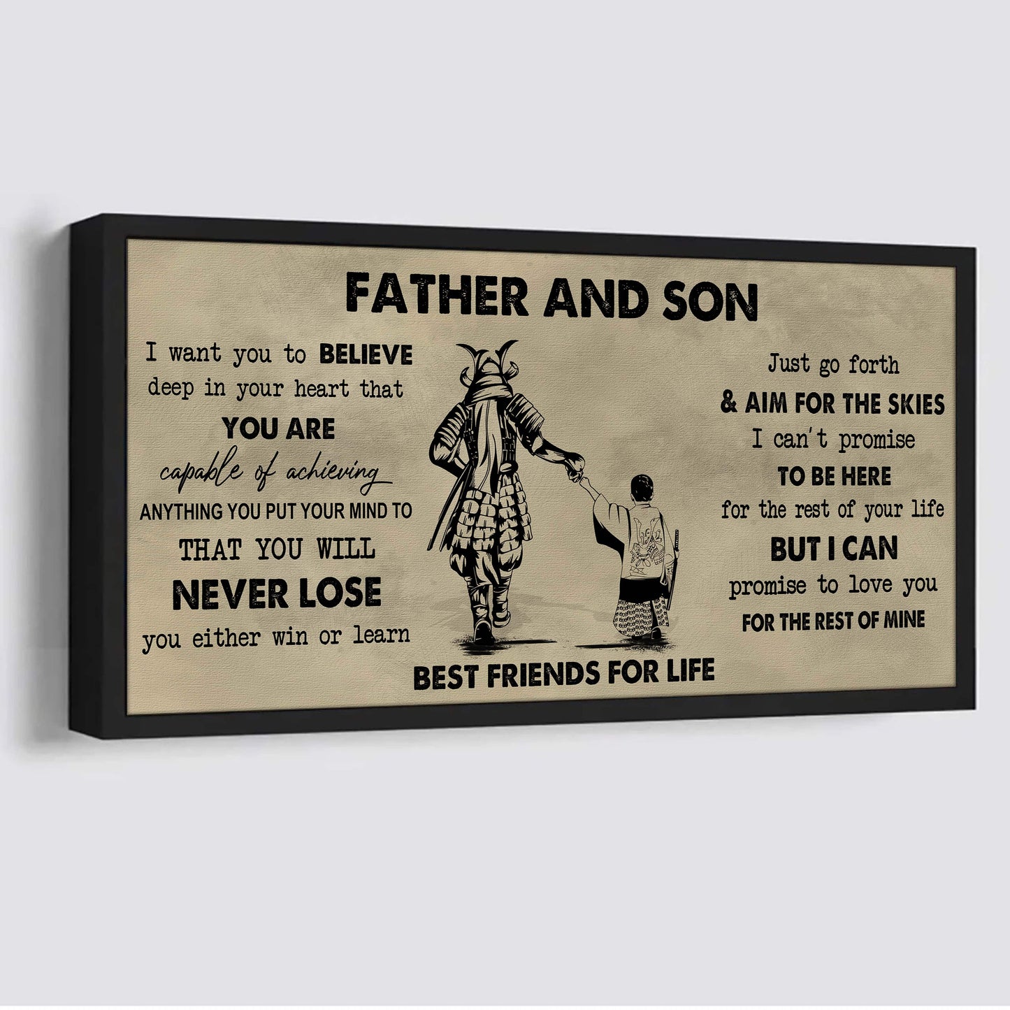 drb father and daughter best friend for life - you will never lose poster canvas gift for daughter from father -photo upload