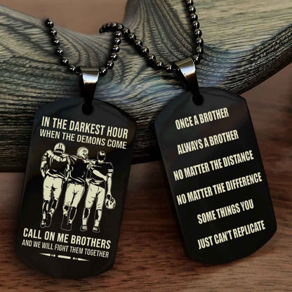 Viking Customizable engraved dog tag double sided gift from brother Once A Brother Always A Brother