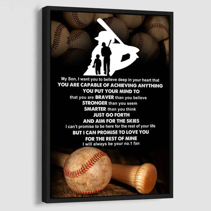 Sport Poster Canvas Dad To Son - That You Are Braver Than You Believe You Are Capable Of I Will Always Your No 1 Fan