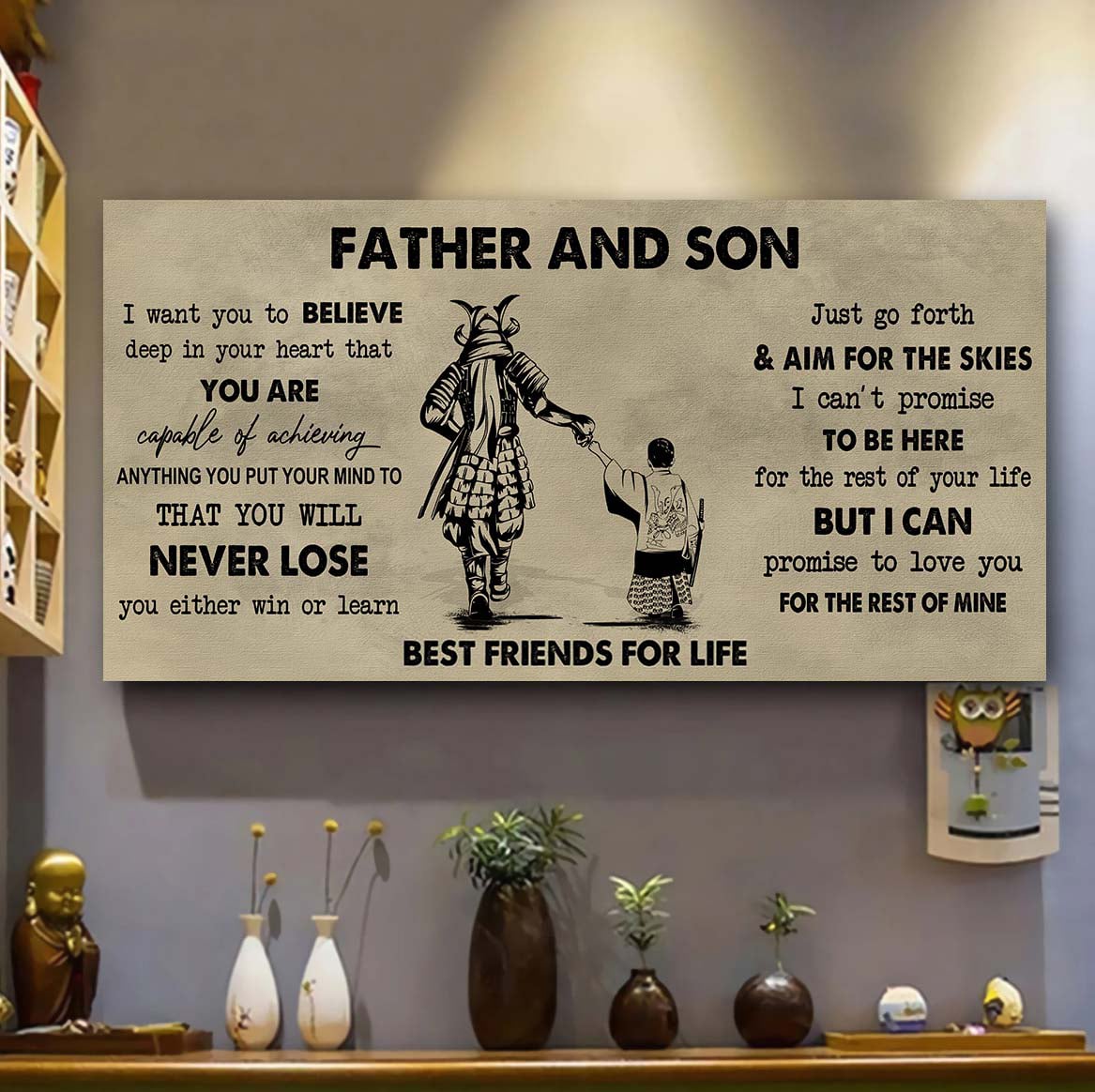 drb father and son best friend for life - you will never lose poster canvas gift for son from father