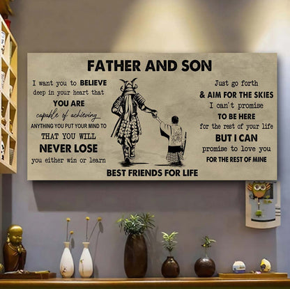 DRB Father And Son Best Friend For Life - You Will Never Lose Poster Canvas Gift For Son From Father