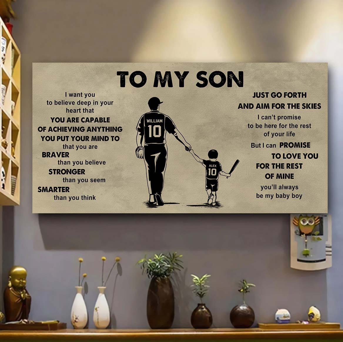 sport - family to my son - that you are braver than you believe poster canvas gift for son from father