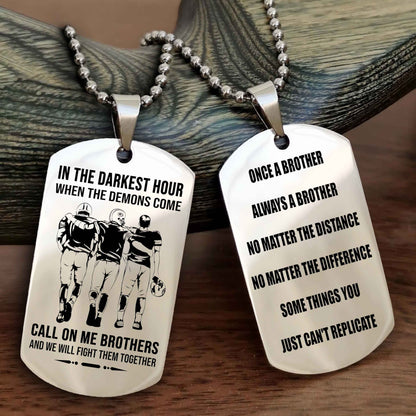 Viking Customizable engraved dog tag double sided gift from brother Once A Brother Always A Brother