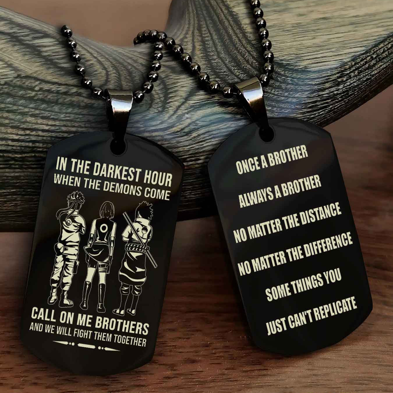Viking Customizable engraved dog tag double sided gift from brother Once A Brother Always A Brother