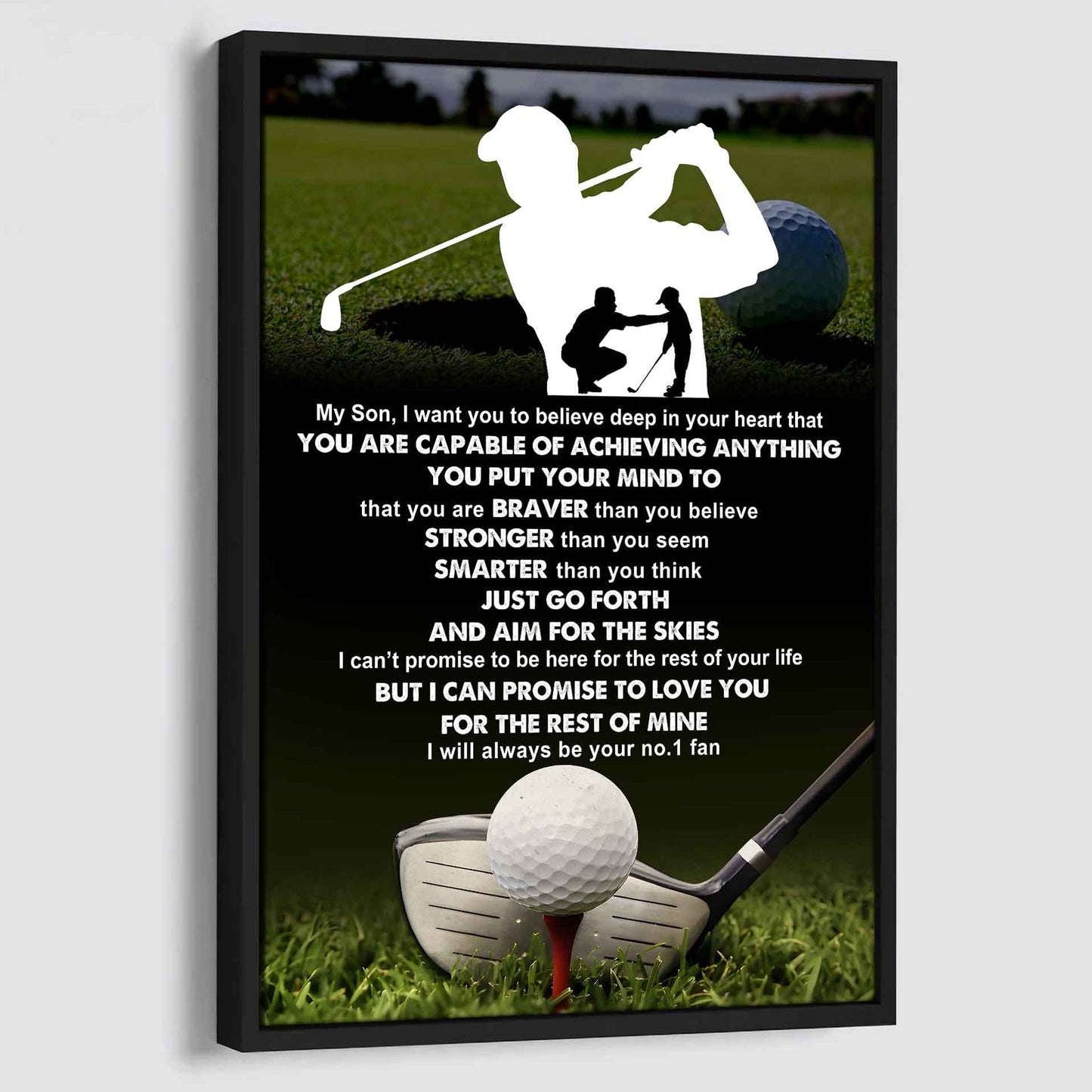 sport poster canvas dad to son - that you are braver than you believe you are capable of i will always your no 1 fan