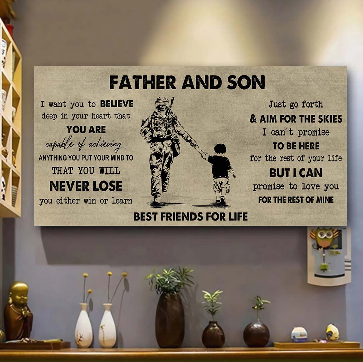 drb father and daughter best friend for life - you will never lose poster canvas gift for daughter from father -photo upload