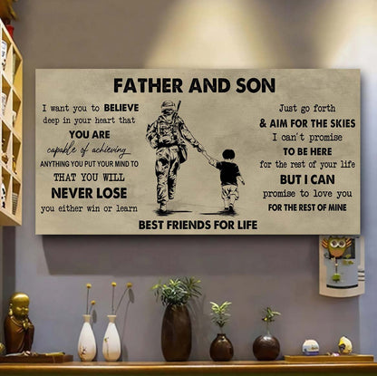 DRB Father And Son Best Friend For Life - You Will Never Lose Poster Canvas Gift For Son From Father -Photo Upload