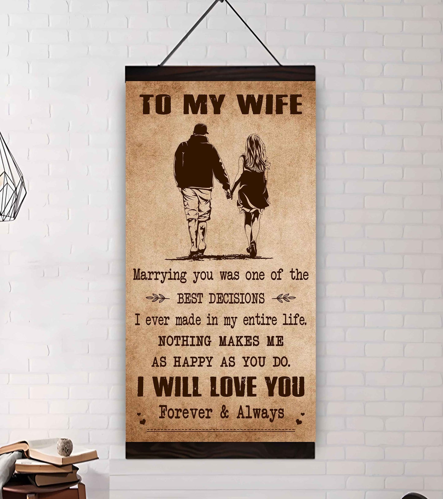 samurai poster canvas to my wife marrying you was one of the best decisions - i will love you forever and always gift for your wife