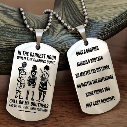 Viking Customizable engraved dog tag double sided gift from brother Once A Brother Always A Brother