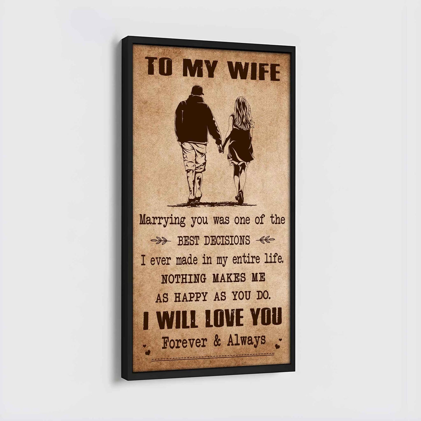 samurai poster canvas to my wife marrying you was one of the best decisions - i will love you forever and always gift for your wife