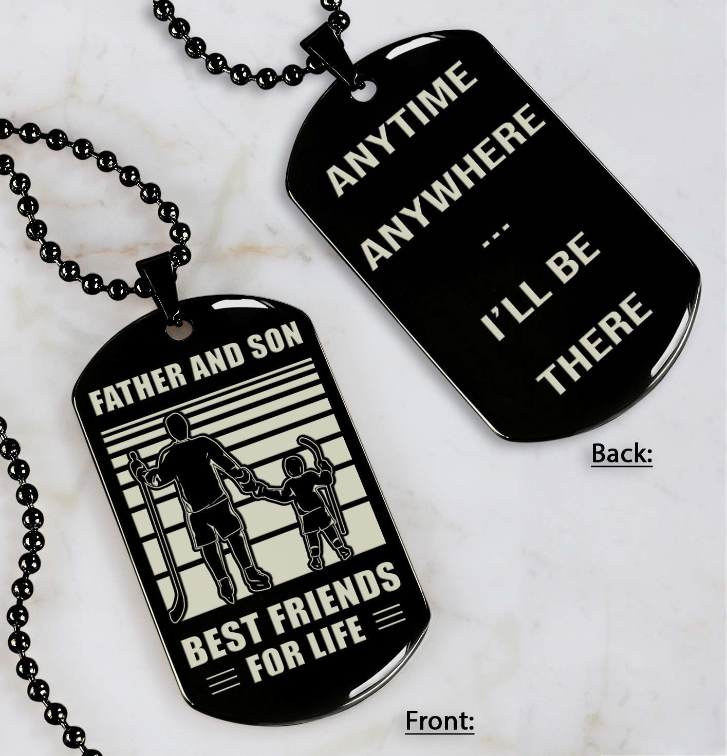 basketball any personalized double sided dog tag father and son best friends for life - message on the back side