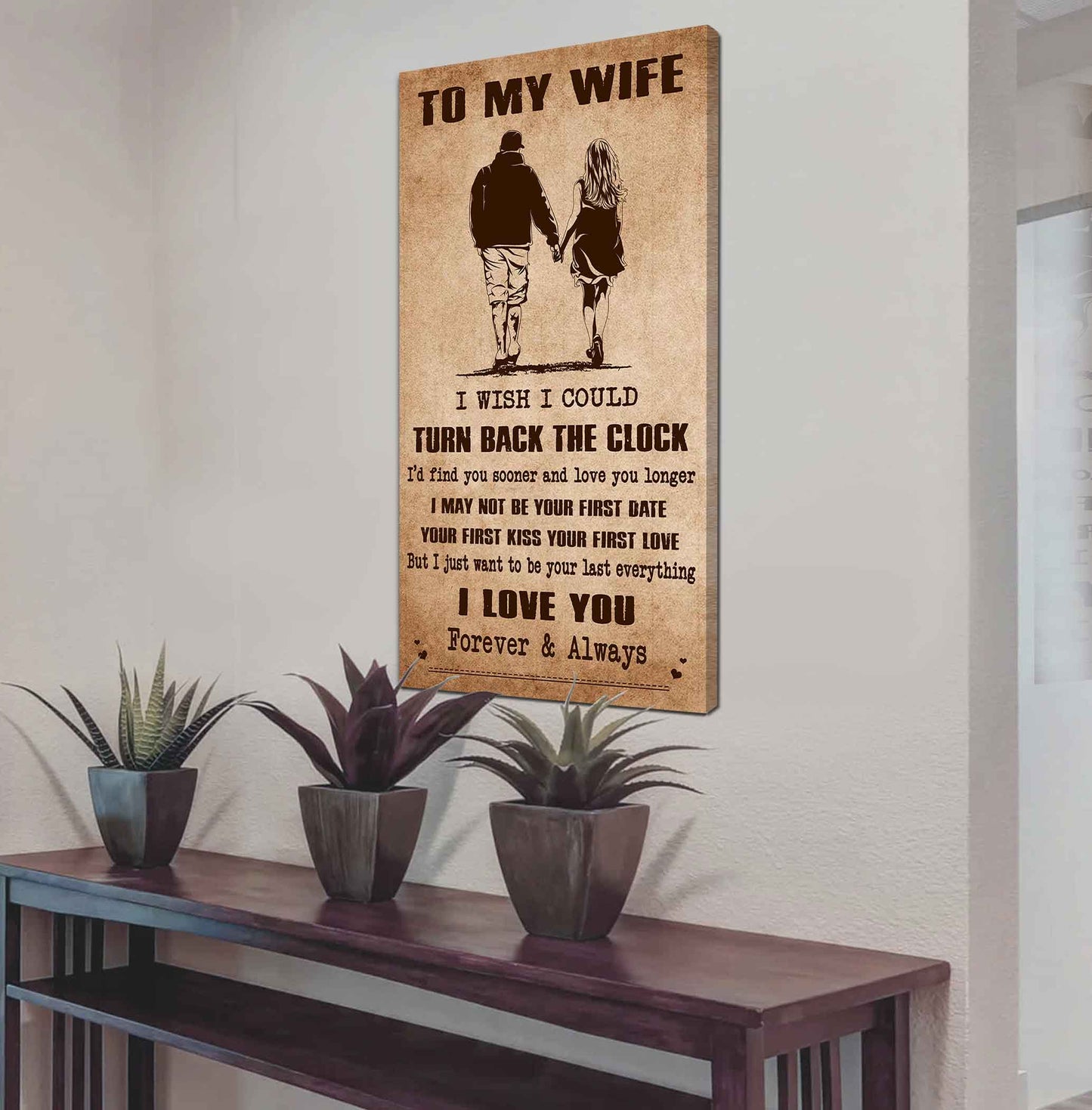 drb vgt- poster canvas to my wife i wish i could turn back the clock - i love you forever and always gift for your wife