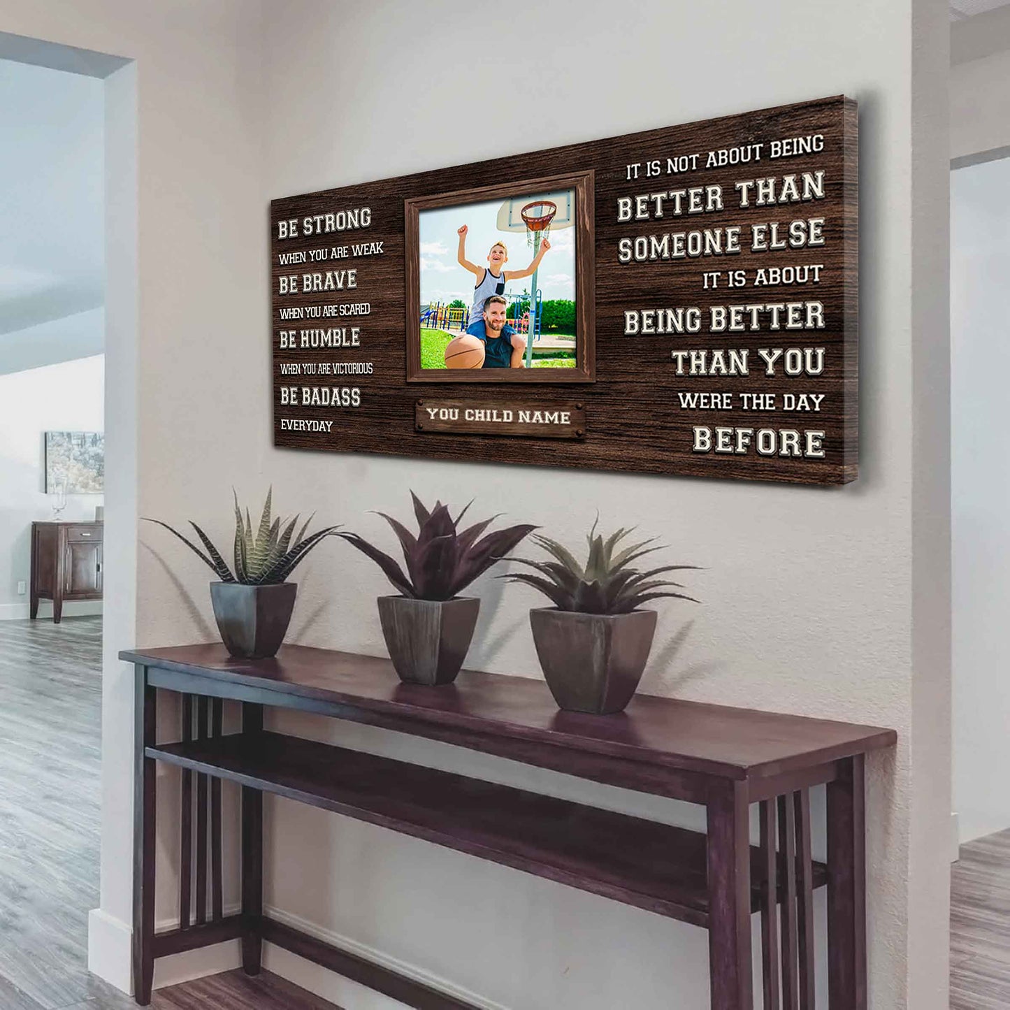 Basketball-(Photo and Name)-Be strong-It is not About Being Better Than Someone Else It is about being better than you were the day before.