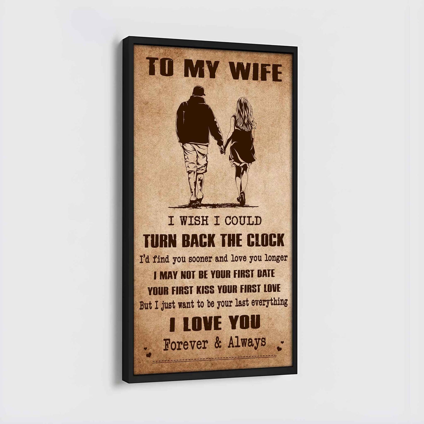 drb vgt- poster canvas to my wife i wish i could turn back the clock - i love you forever and always gift for your wife