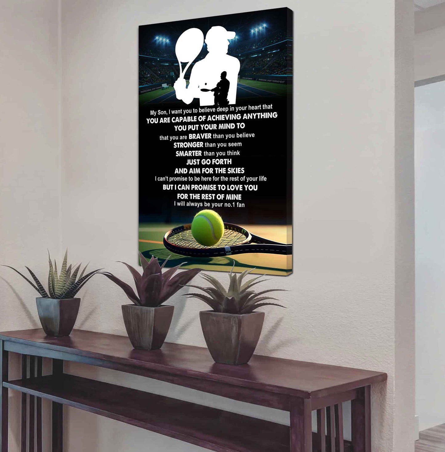 sport poster canvas dad to son - that you are braver than you believe you are capable of i will always your no 1 fan