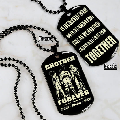 All Team engraved double sided dog tag call on me brother gift for brother dog tag for brother