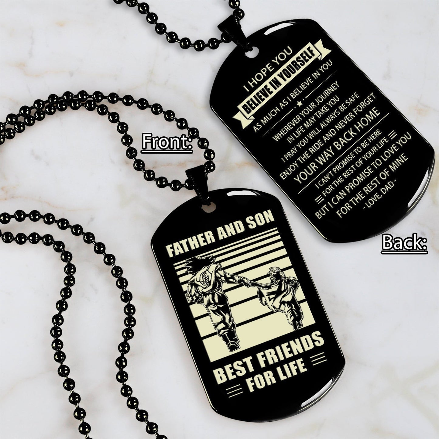 nvl personalized double sided dog tag father and daughter best friends for life