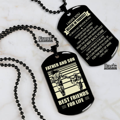 Father and Daughter NVL Personalized Double Sided Dog Tag Father And Daughter Best Friends For Life - Message on the back side