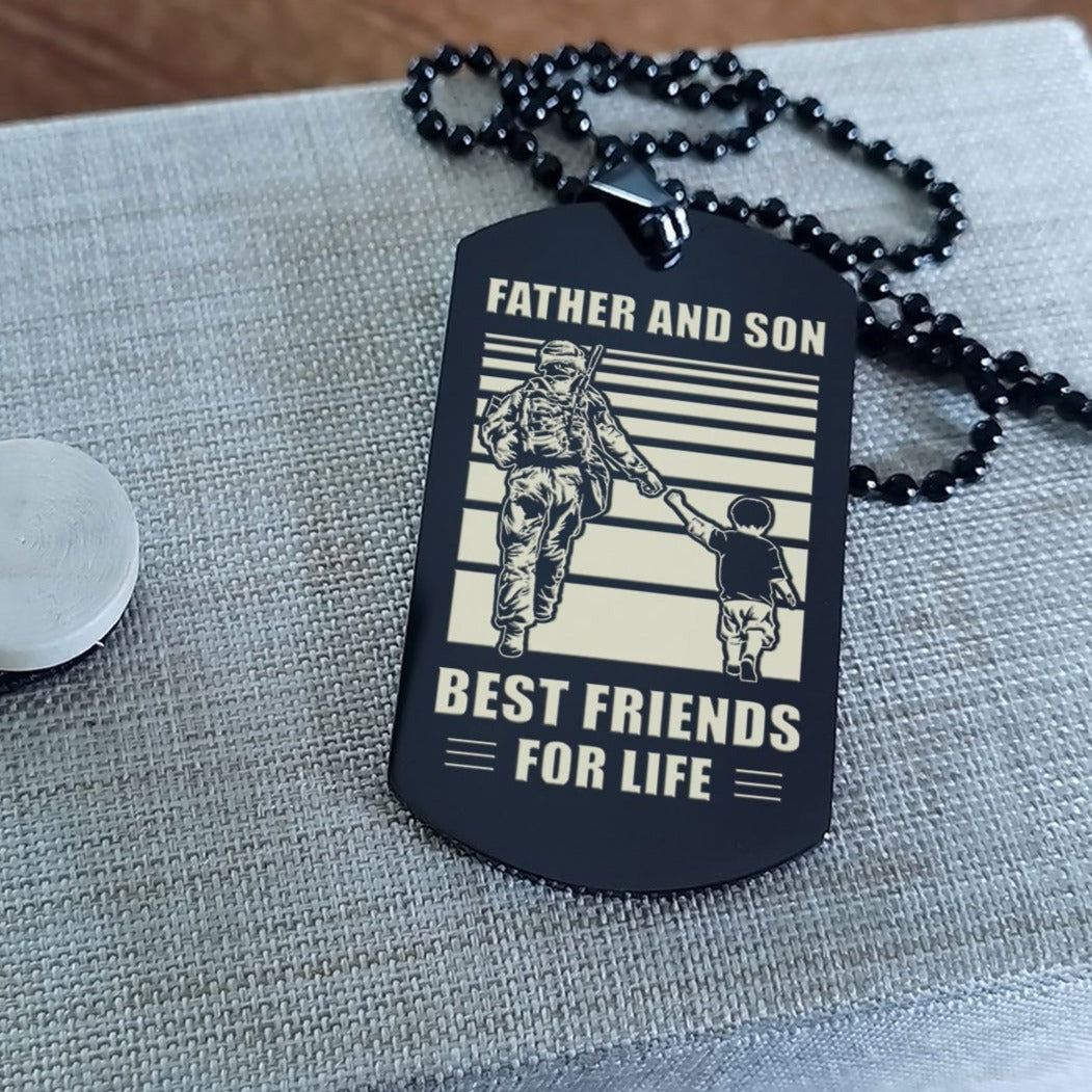 personalized double sided dog tag father and son best friends for life i will be there